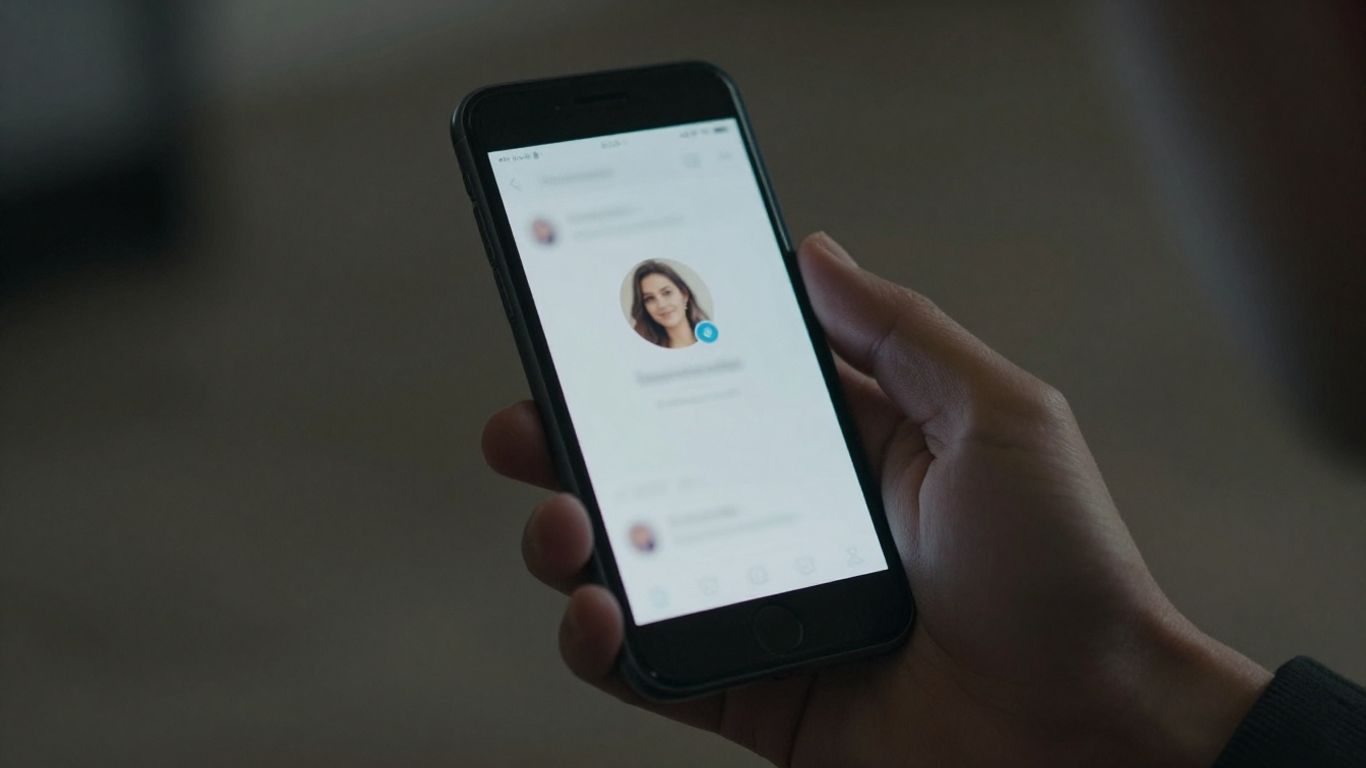 Incomplete influencer profile on a smartphone screen.