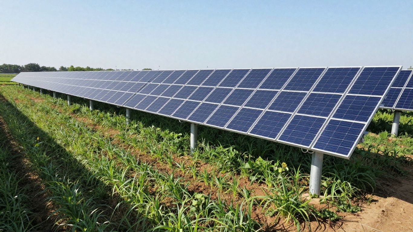 Panneaux solaires au-dessus des cultures agricoles
