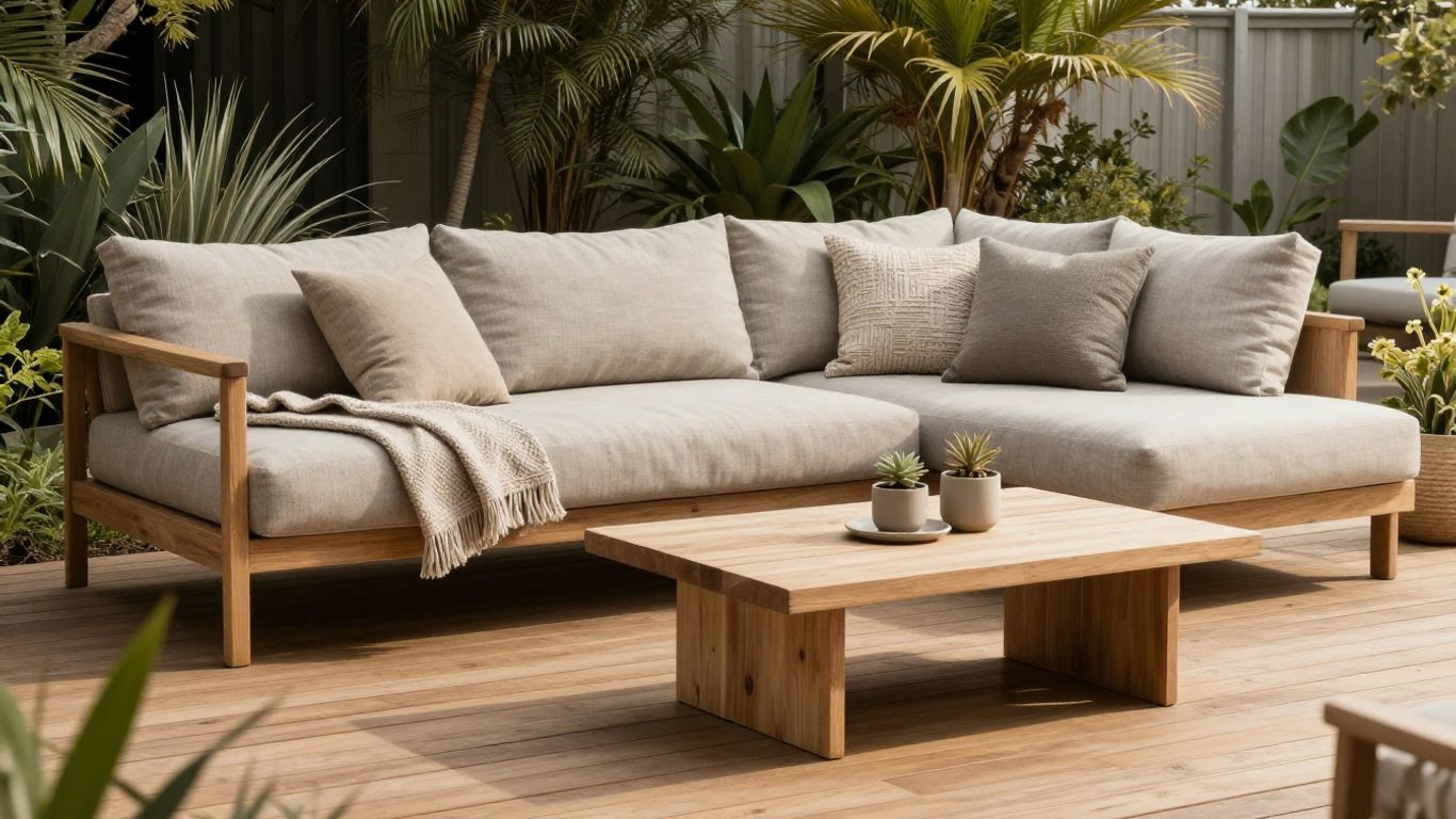 Comfortable outdoor lounge with cushions
