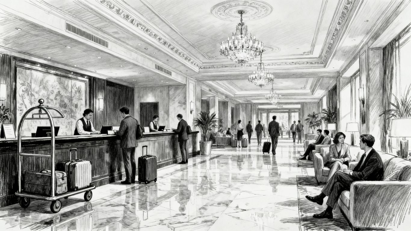 High-traffic hallway with durable stone flooring installed
