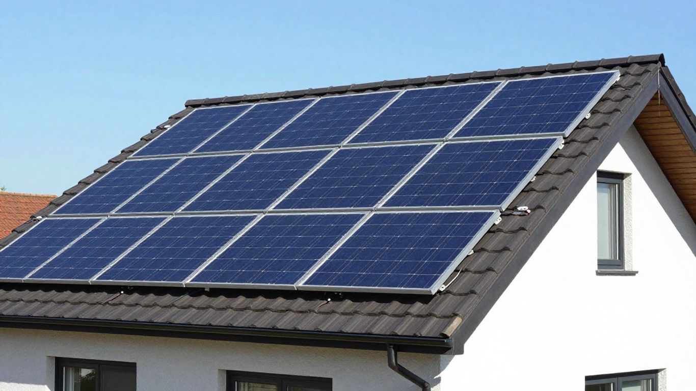 Roof layout showing solar panels