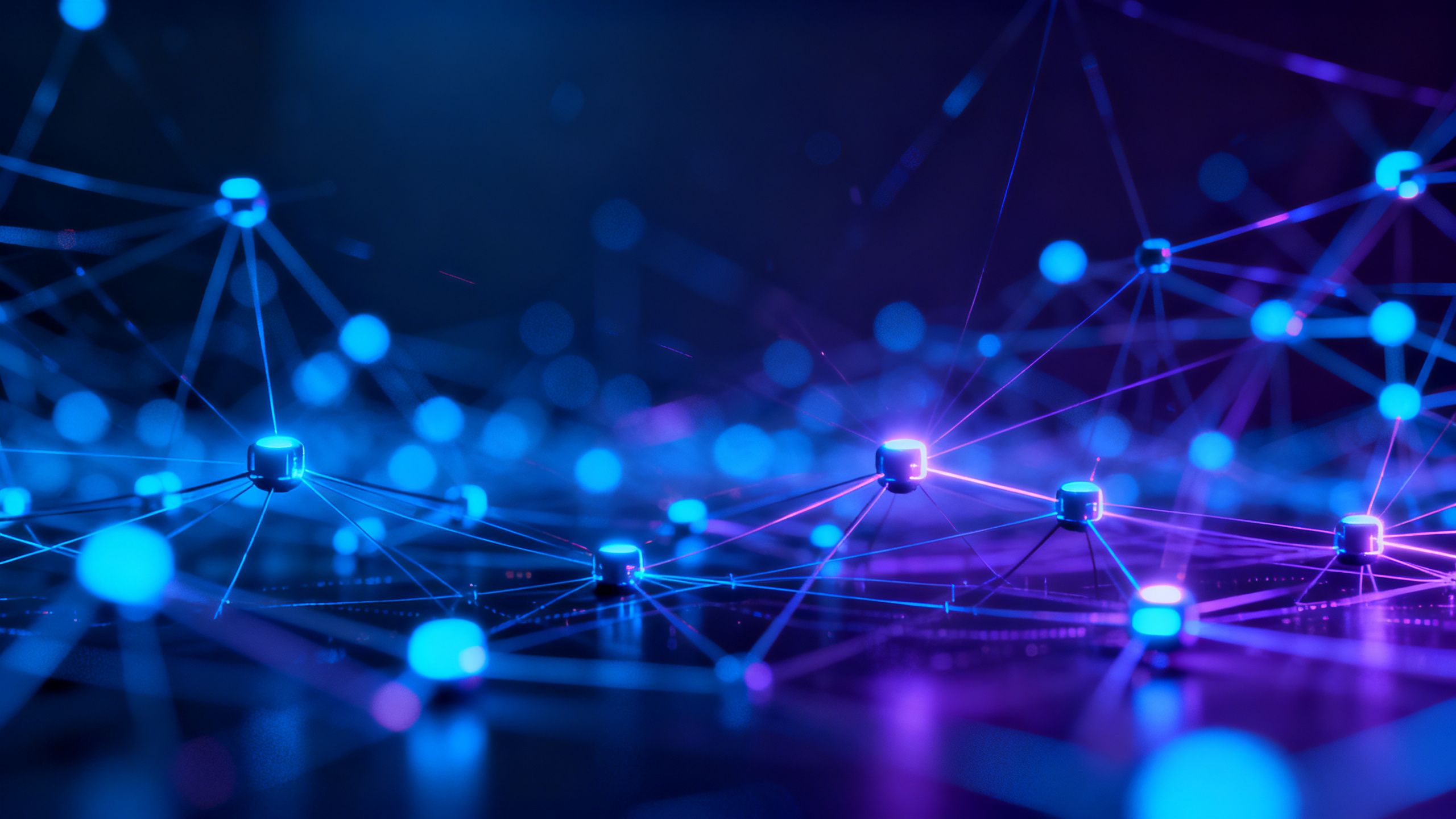 Abstract glowing digital network with unstable nodes.