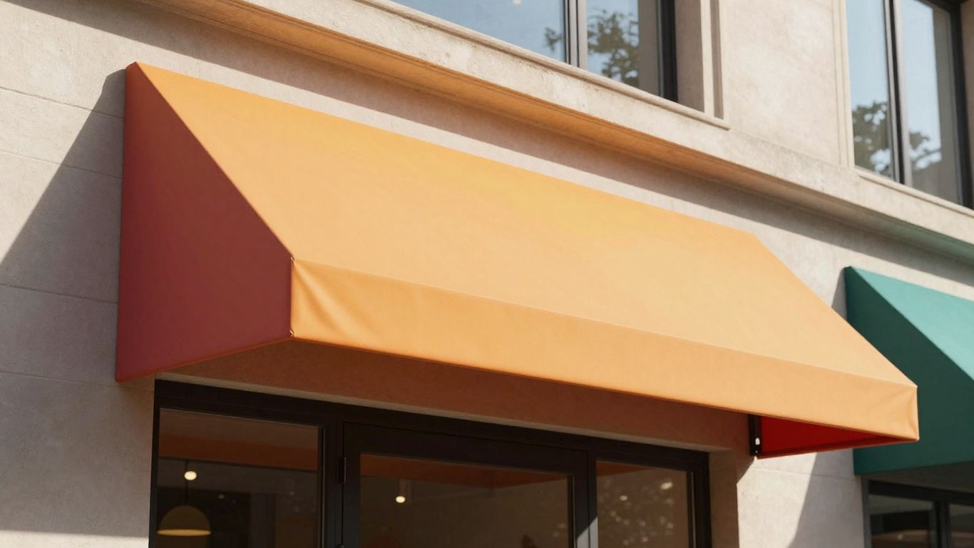 Custom awning on a Chicago building facade