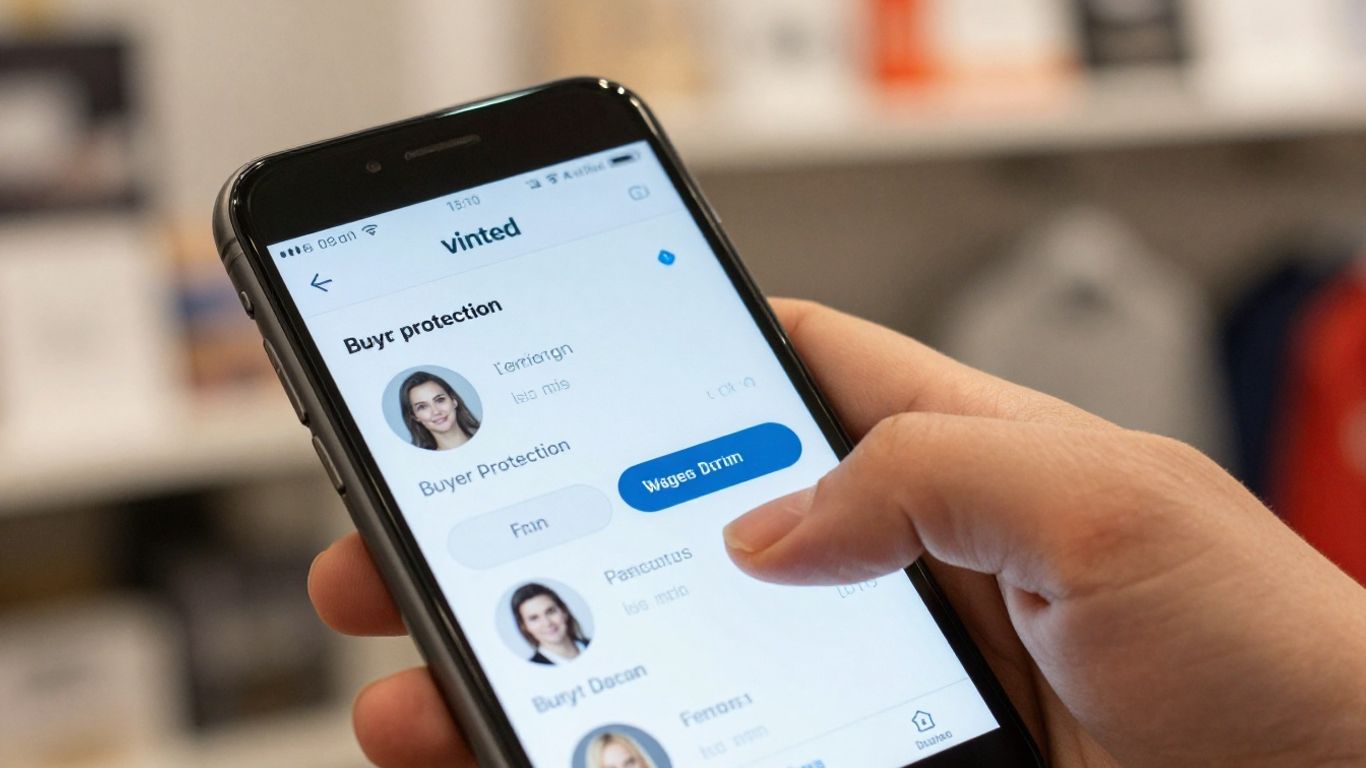 Vinted købsbeskyttelse på en smartphone