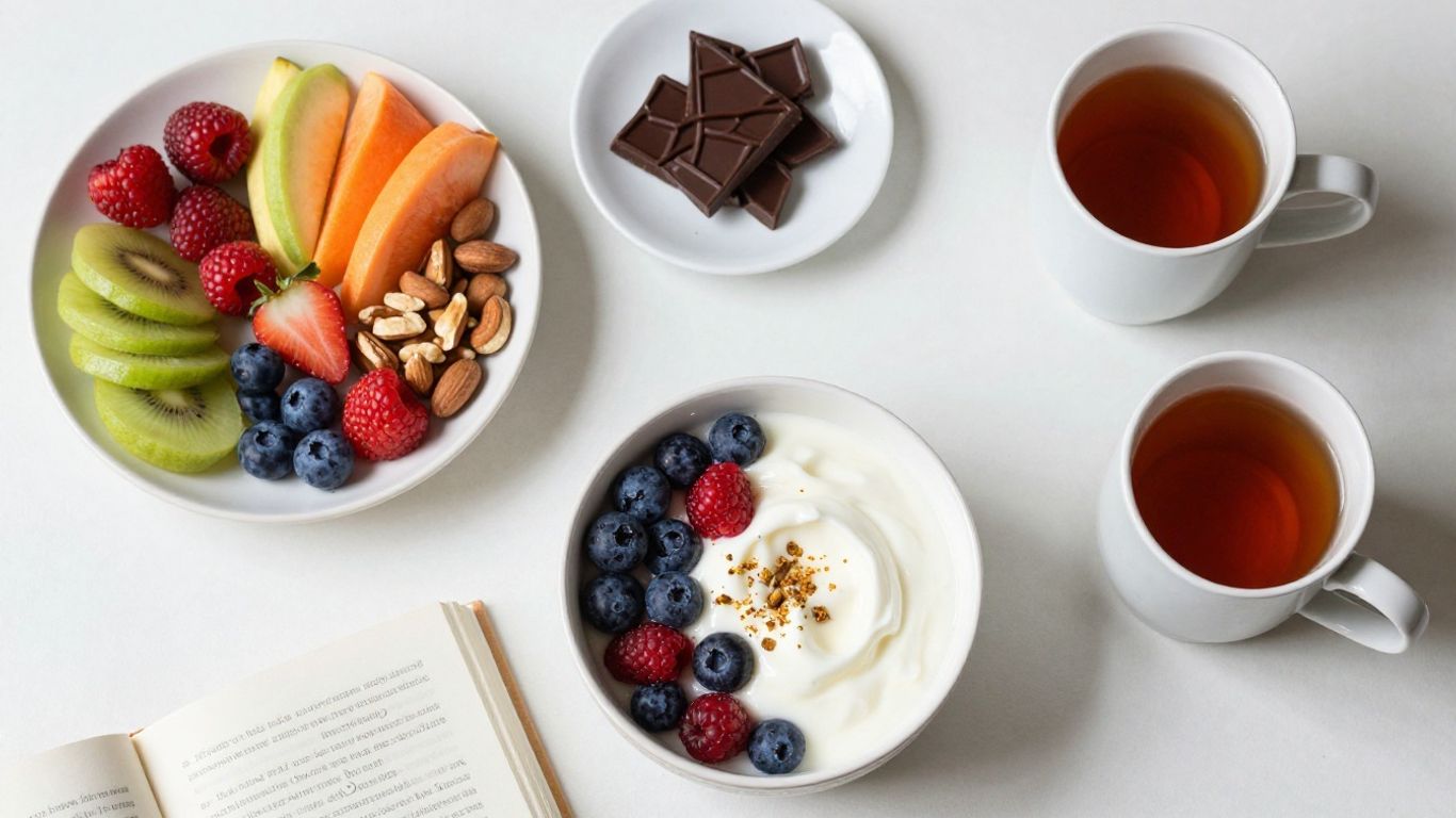 Healthy snacks and drinks for exam week study sessions.