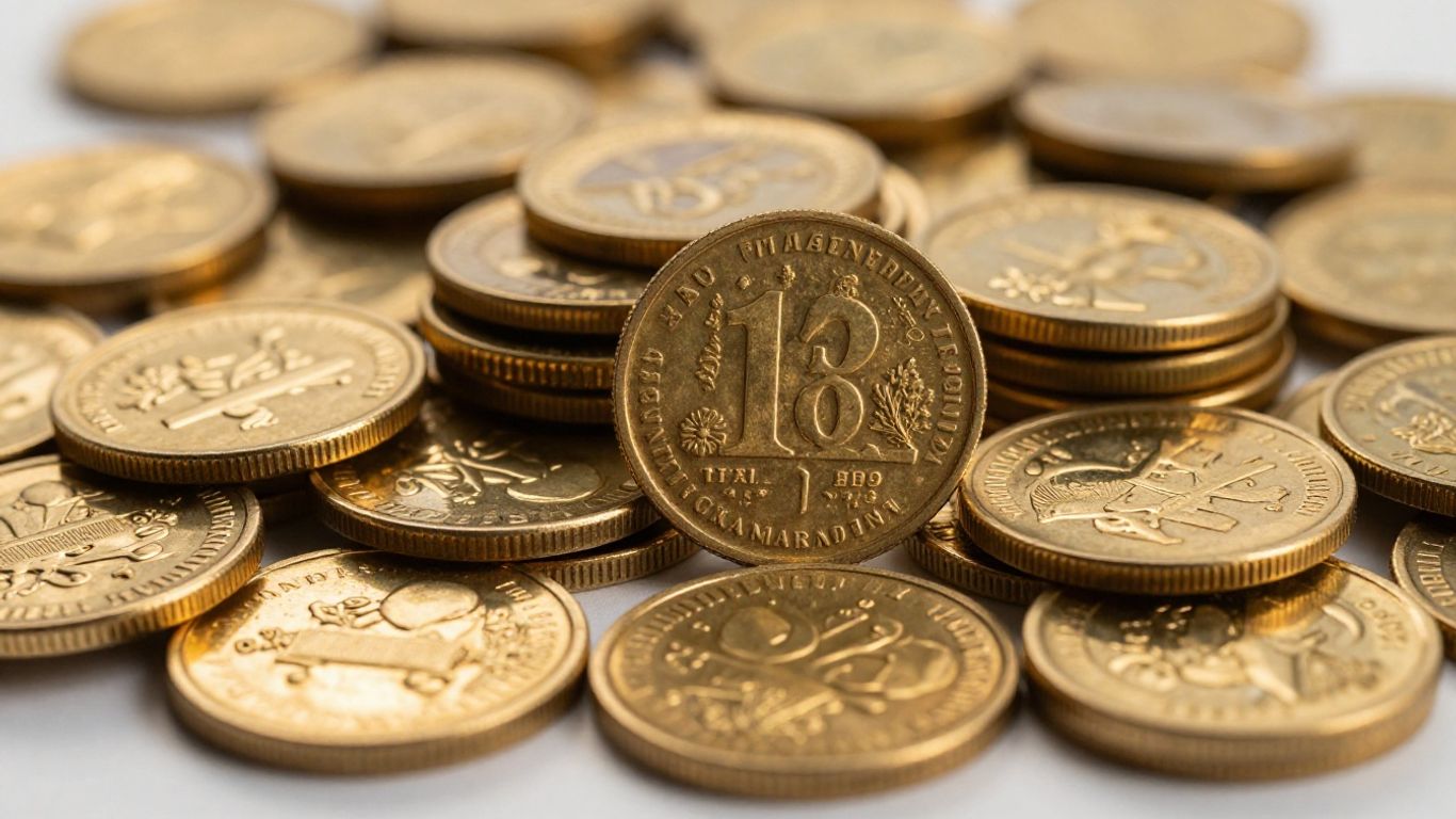 Collection of shiny gold coins