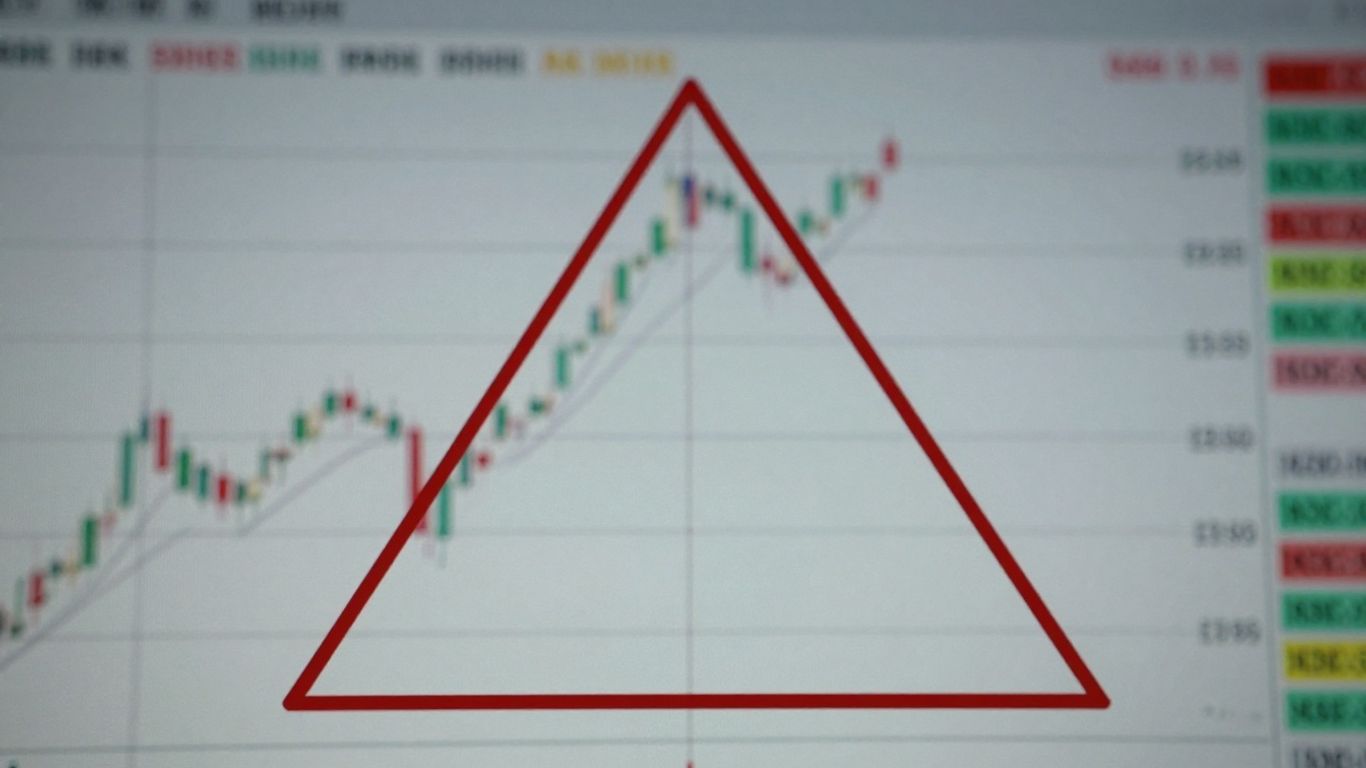 Stock chart triangle pattern formation