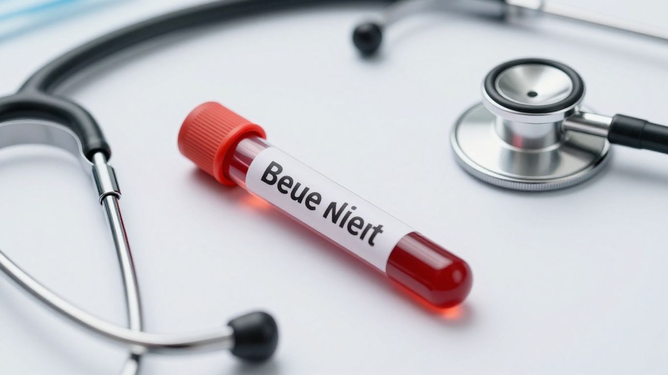 Blood test tube and stethoscope for GLP-1 medication monitoring.