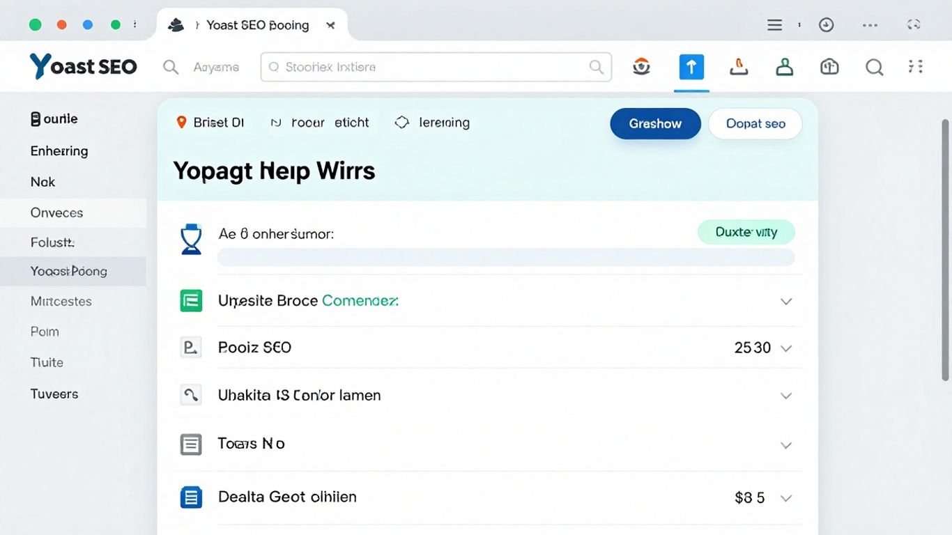 Interface de configuration de Yoast SEO