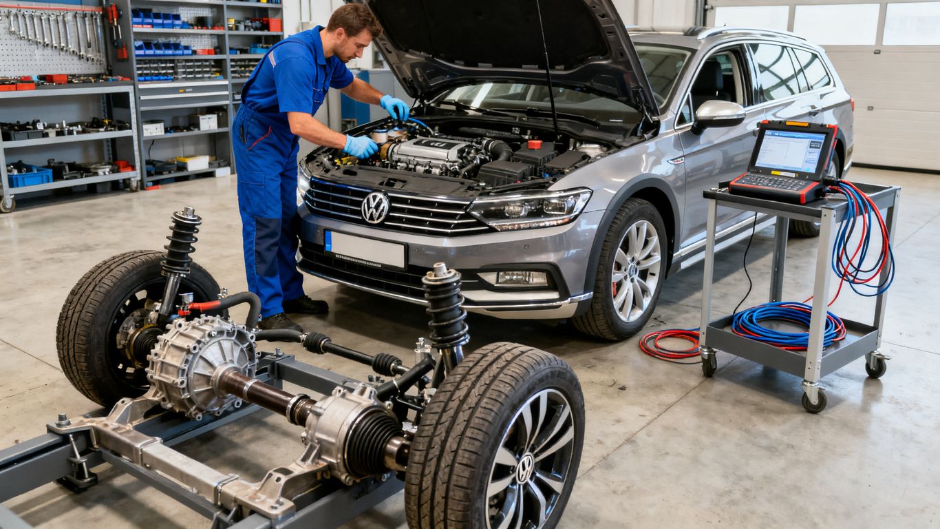 Passat B8 Alltrack bei gründlicher Fahrzeugprüfung
