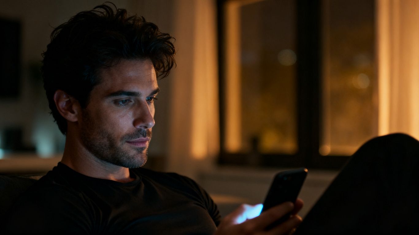 Private AI boyfriend conversation on phone