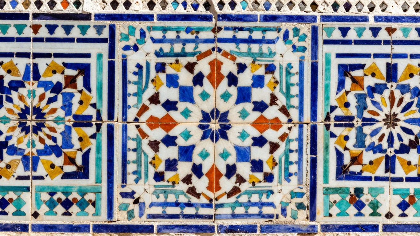 Colorful handcrafted Moroccan tiles at a Dallas showroom.