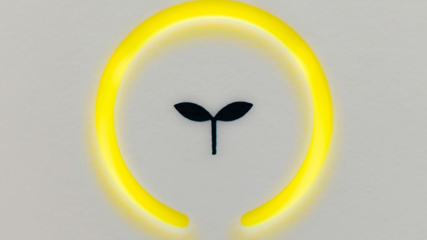 blue and white round logo