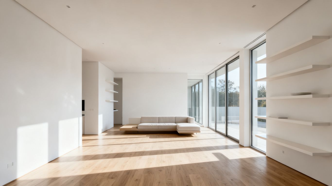 Interior view of a modern apartment with air flow