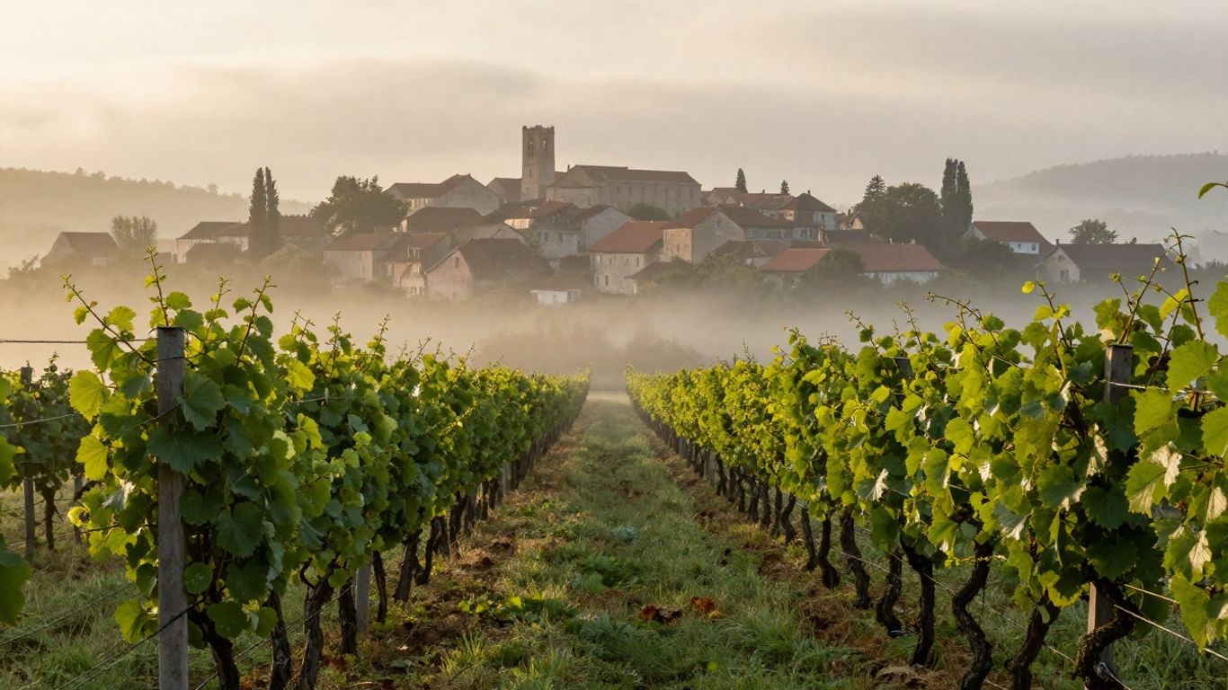 Vineyard paths in rural France