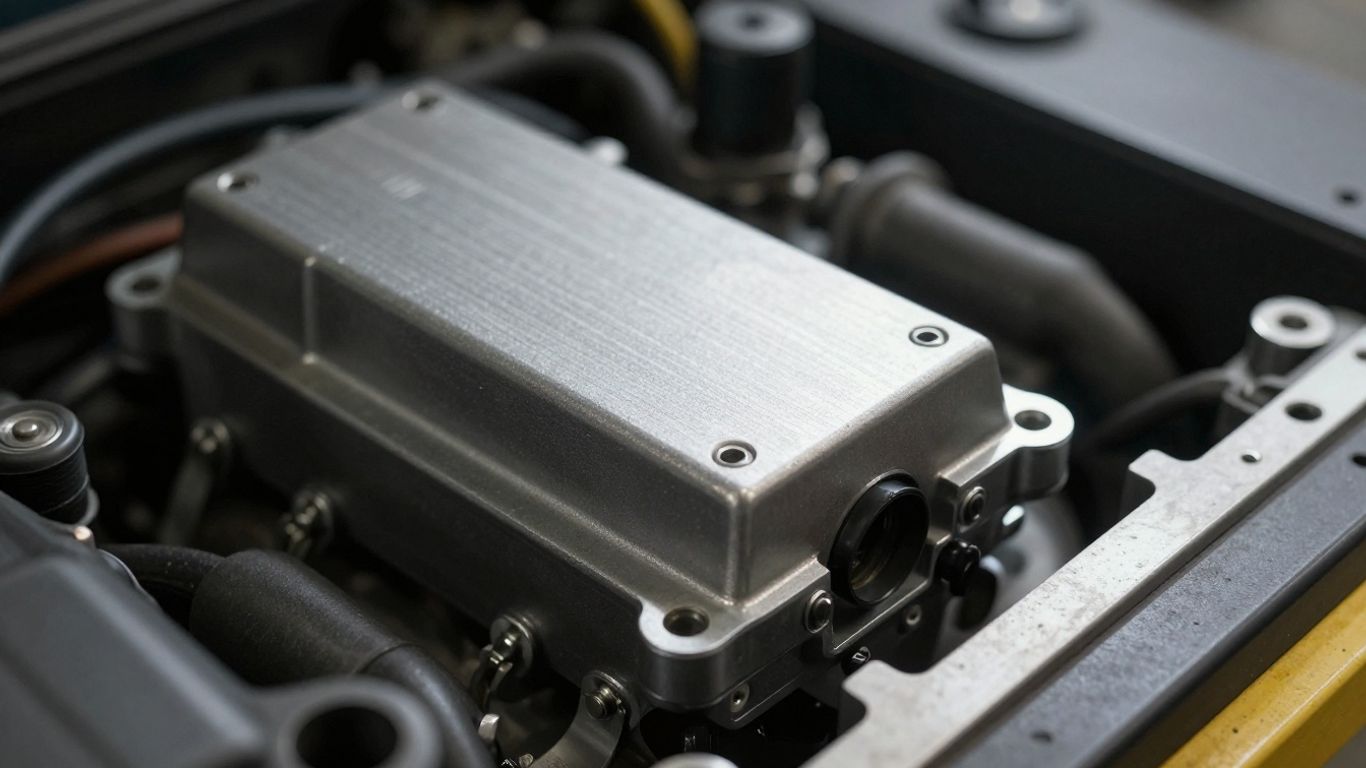 Detailed photograph of salvaged engine parts