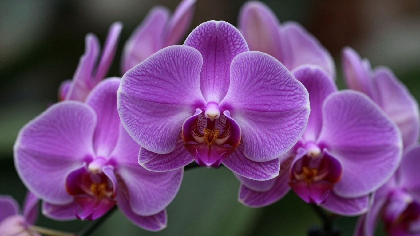 Purple orchids with delicate petals