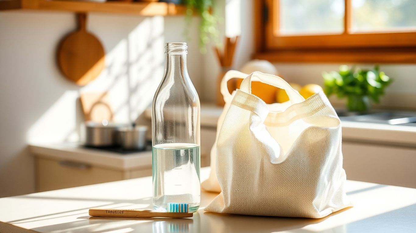 Reusable items on a kitchen counter