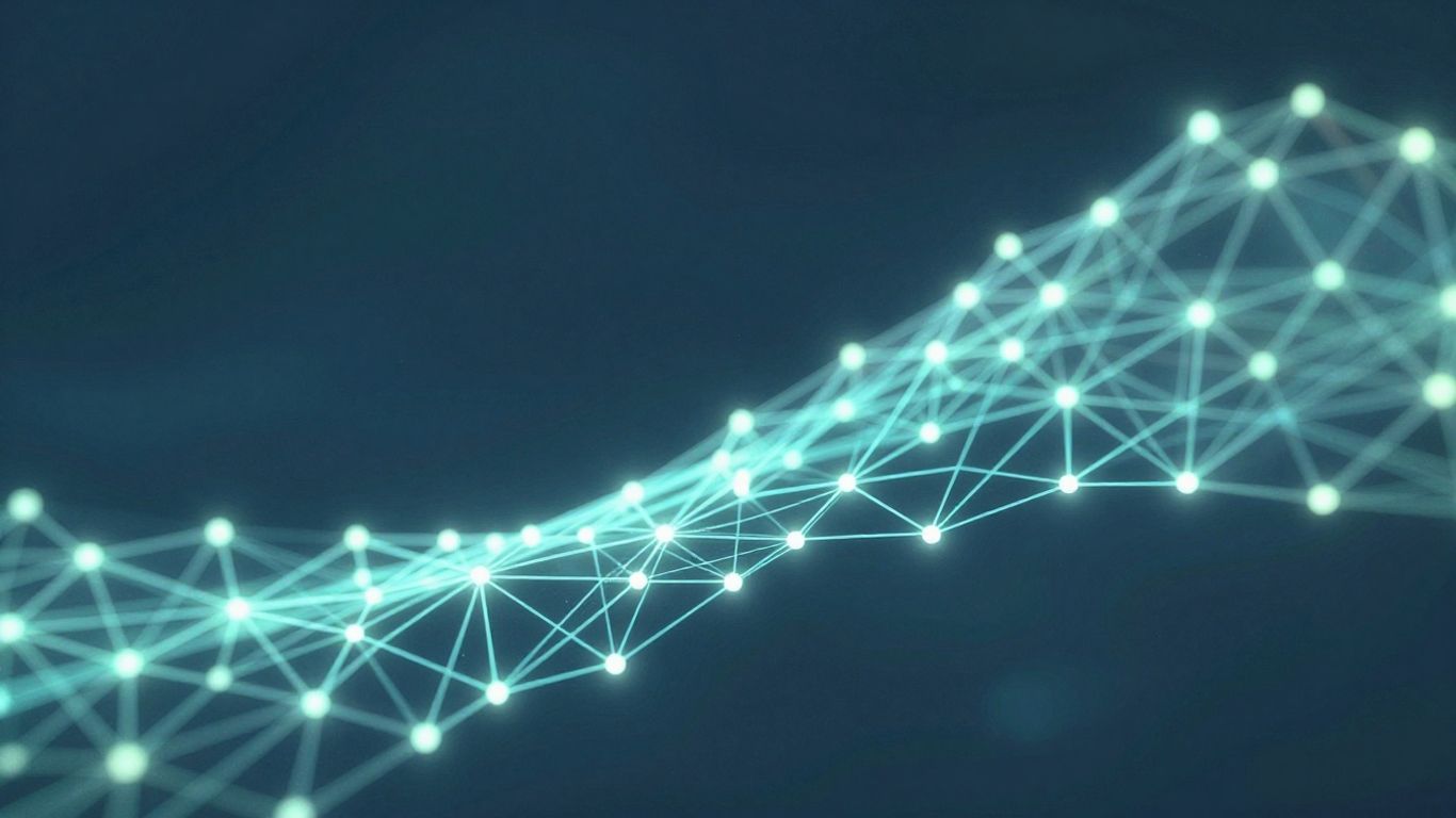 Abstract digital network with upward trend