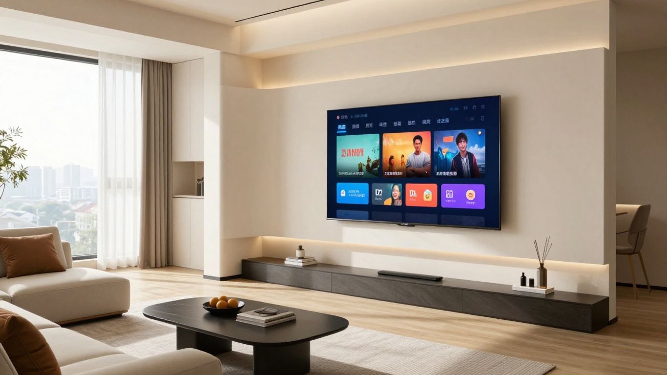 Smart TV en sala de estar para Airbnb.