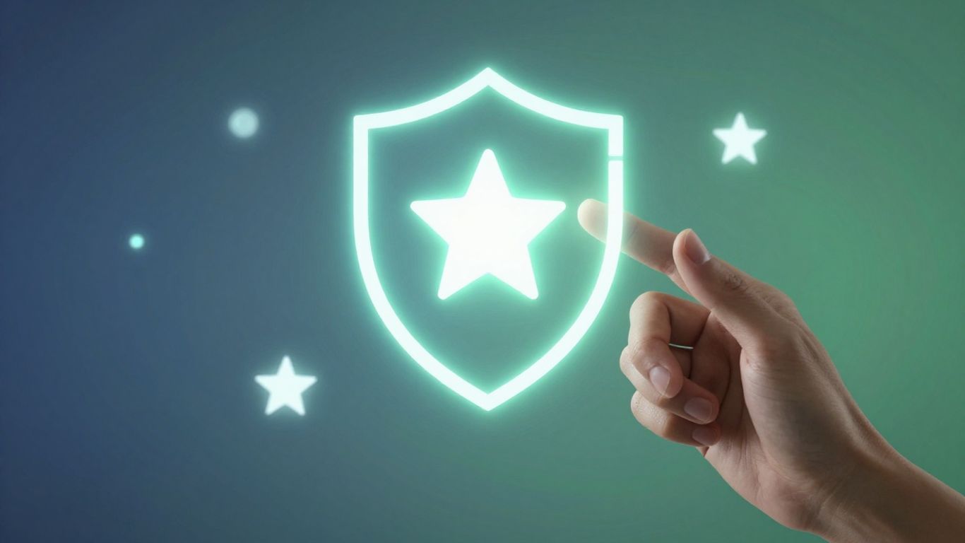 Digital interface with trust icons and user interaction.