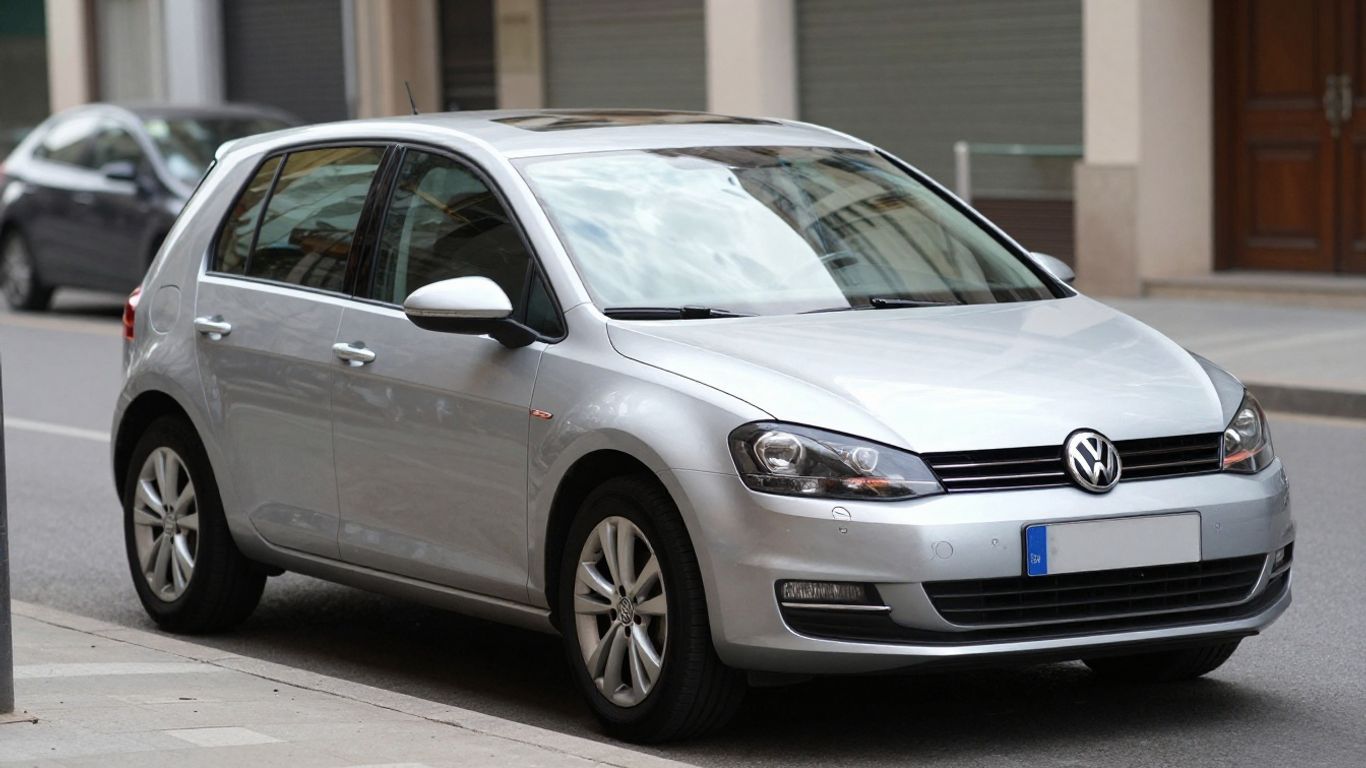 Gebrauchter VW Golf auf einer Straße