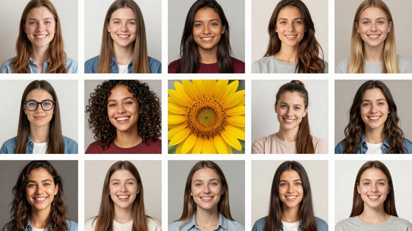 Grid of diverse objects and concepts, suggesting interconnectedness.