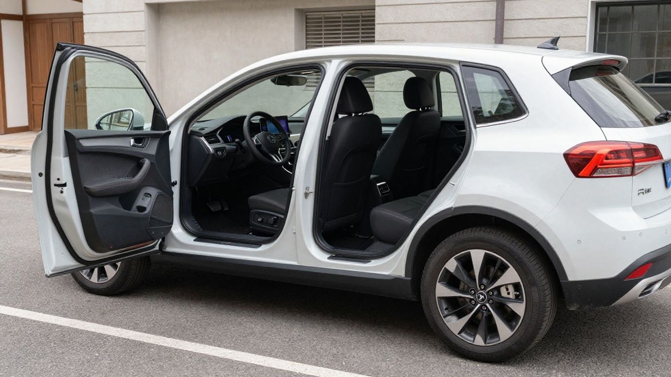 Innenraum eines modernen Autos mit Vergleichsunterlagen