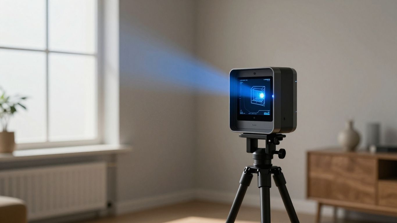 Laser scanner preparing a site for a visit.