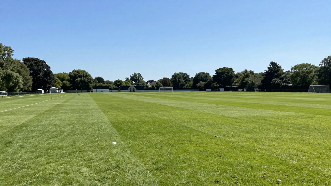 Ryde Sports Ground with green fields and trees.
