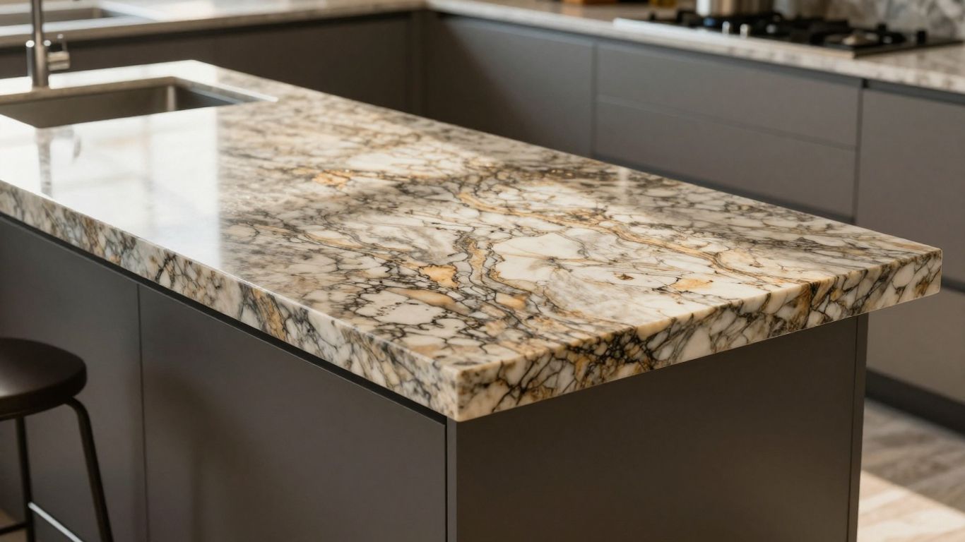 Kitchen island with granite top