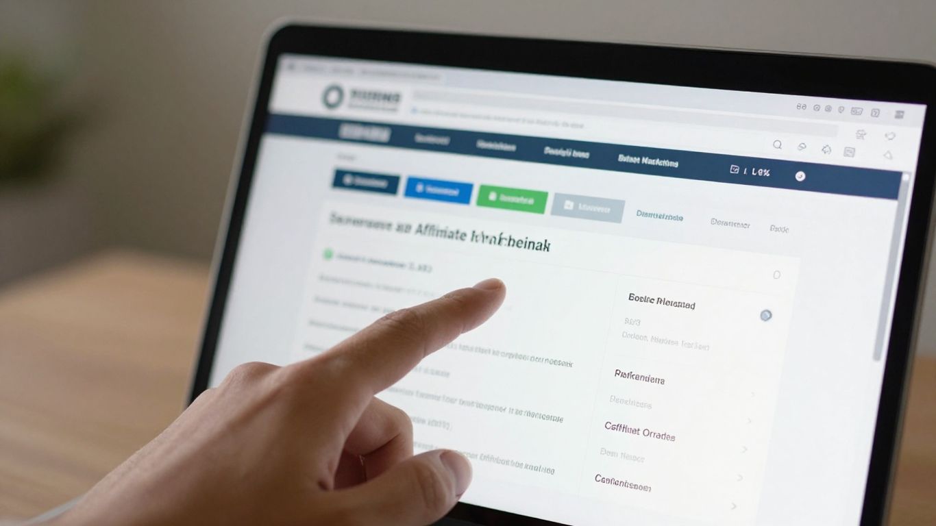 Laptop screen showing affiliate marketing backlink data