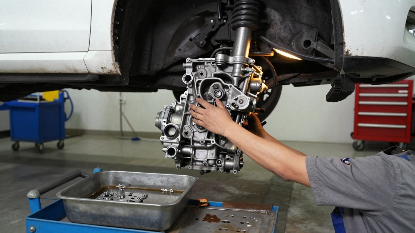 Transmission fluid service in a clean workshop