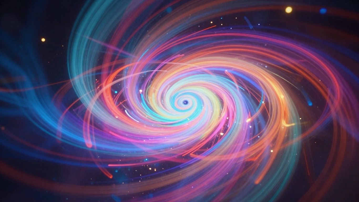 AI music video creation with colorful light trails.