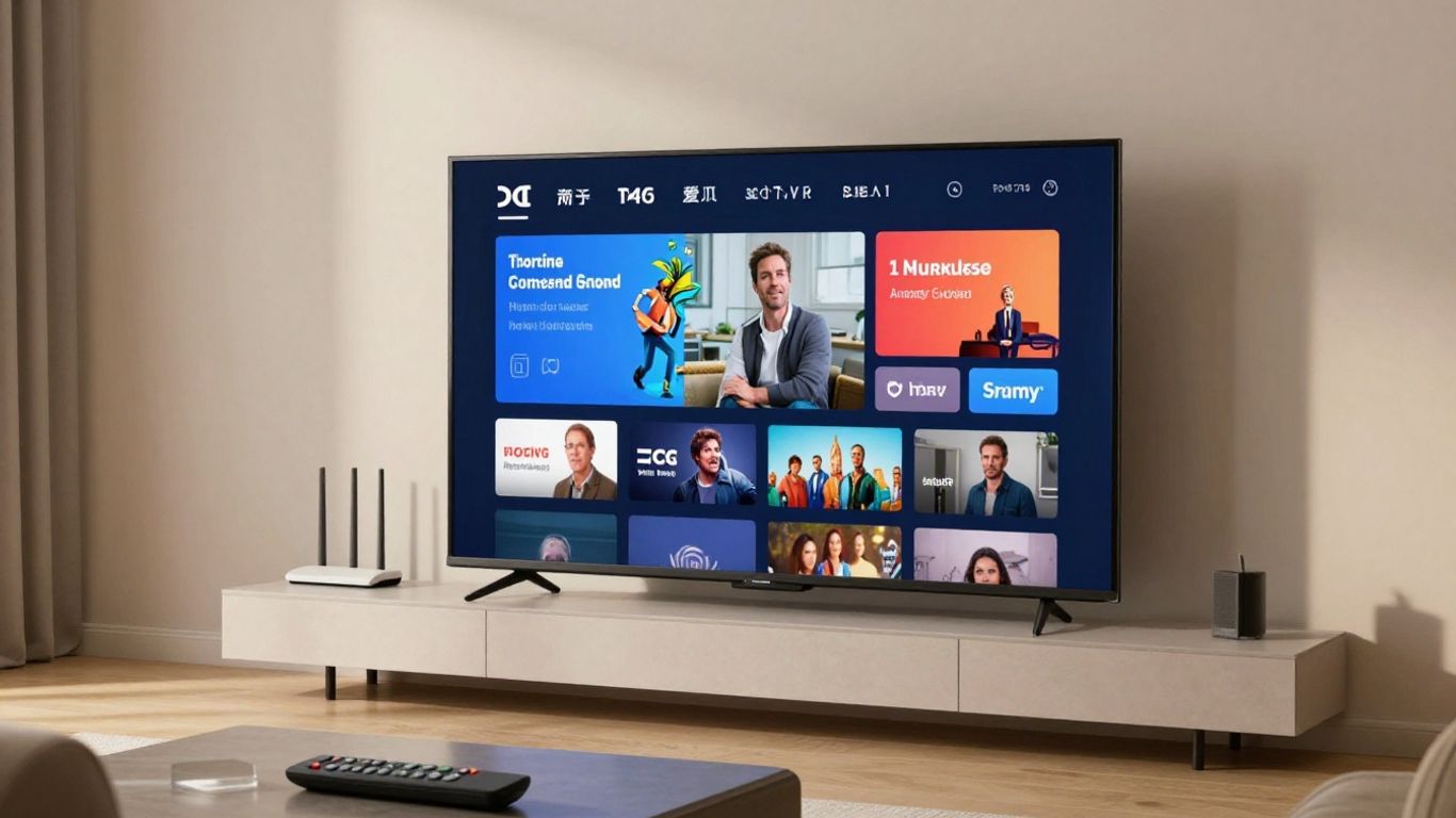 Living room television with IPTV interface