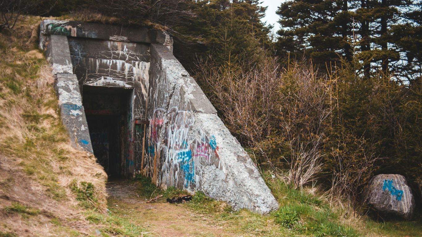 The entrance to a historical bunker