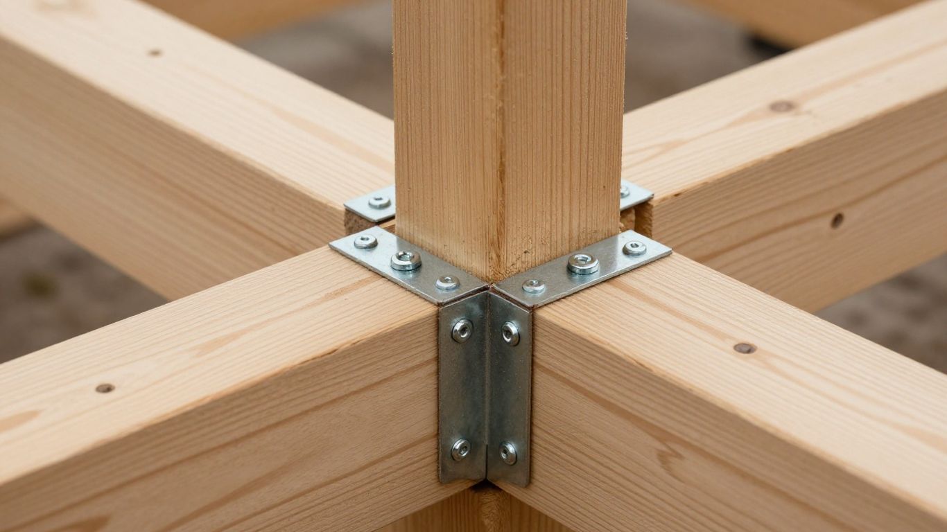 Stabile Holzkonstruktion mit Metallverbindern