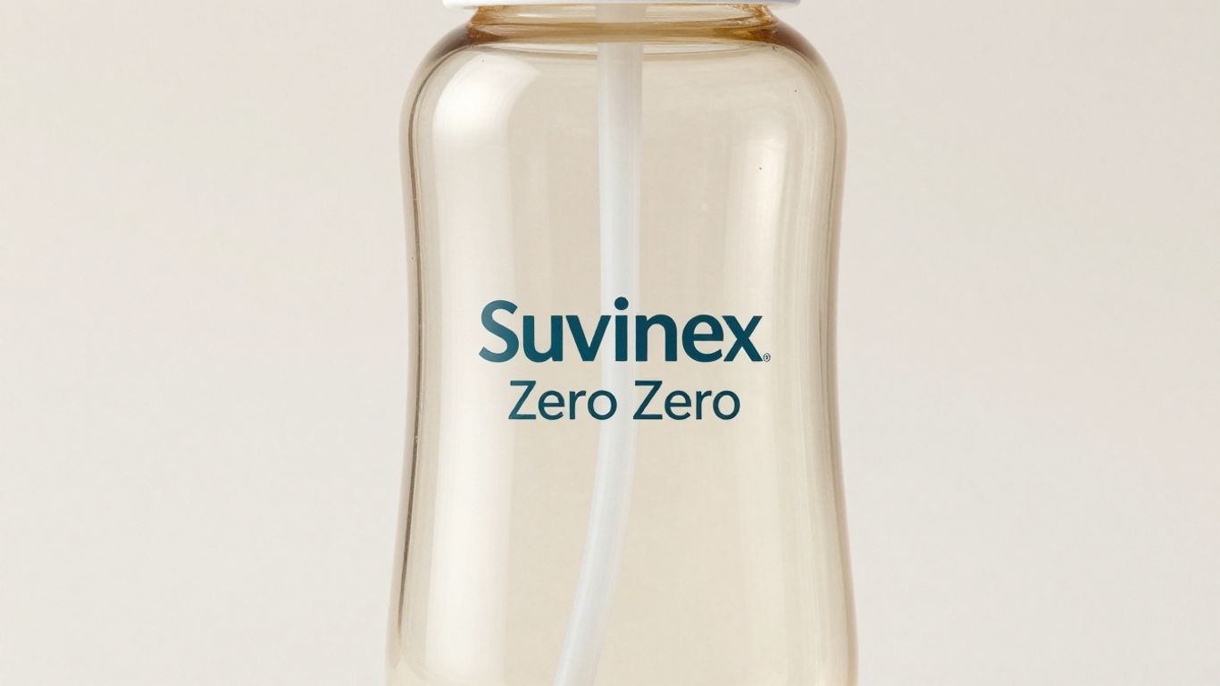 Biberón Suavinex Zero Zero en primer plano.