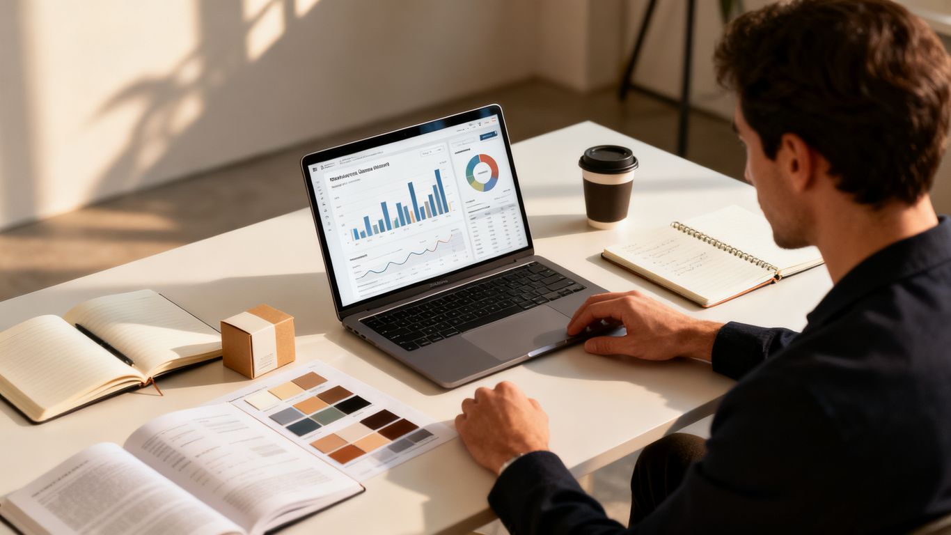 Analyst reviewing retail media performance data