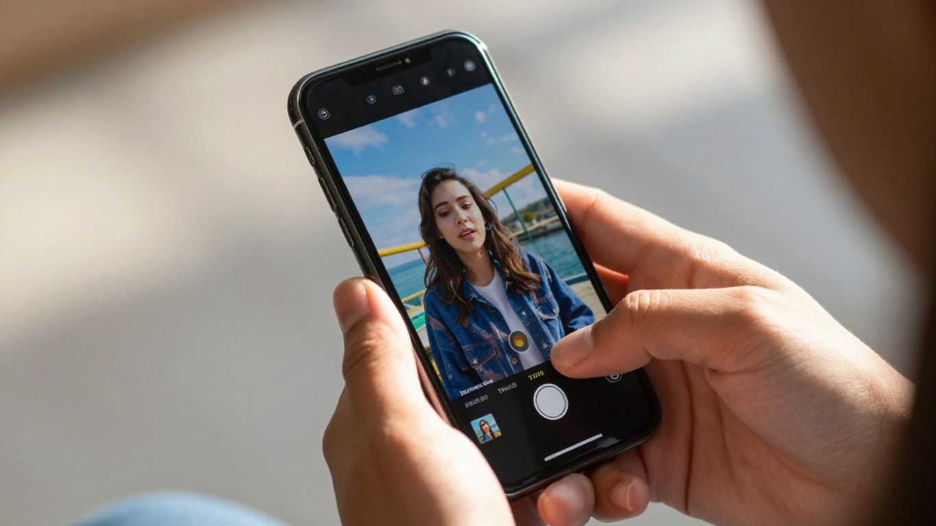 Person using interactive video platform on smartphone