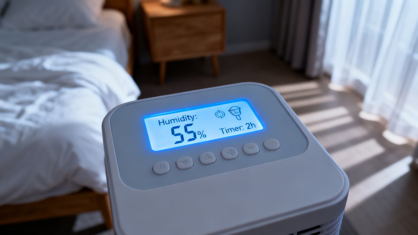 Smart control panel on a professional-grade dehumidifier