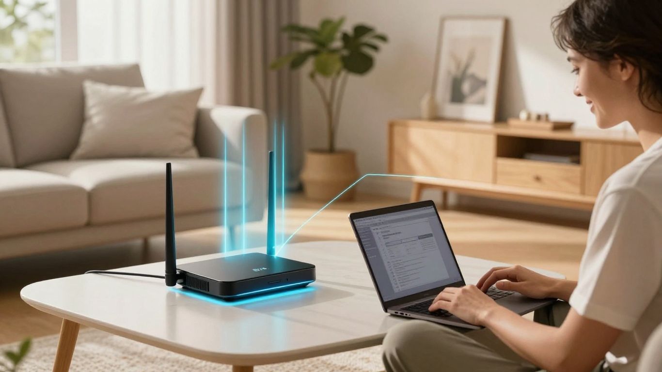 Casa com Wi-Fi total e cobertura completa.