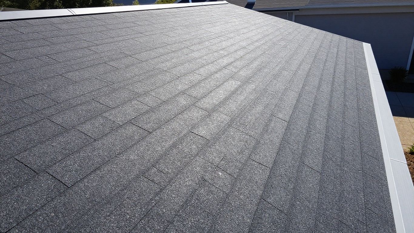 Newly repaired roof with excellent shingles.