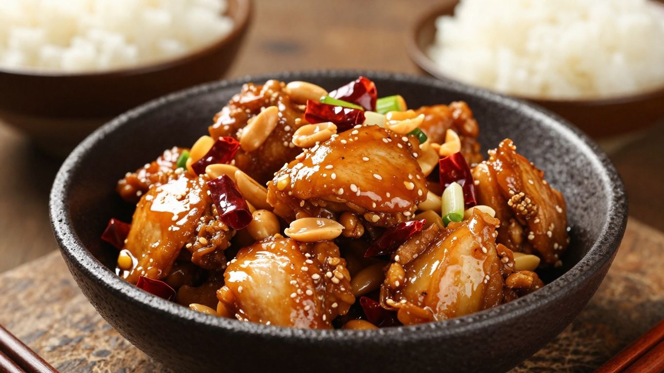 Kung pao chicken with peanuts and dried chilies