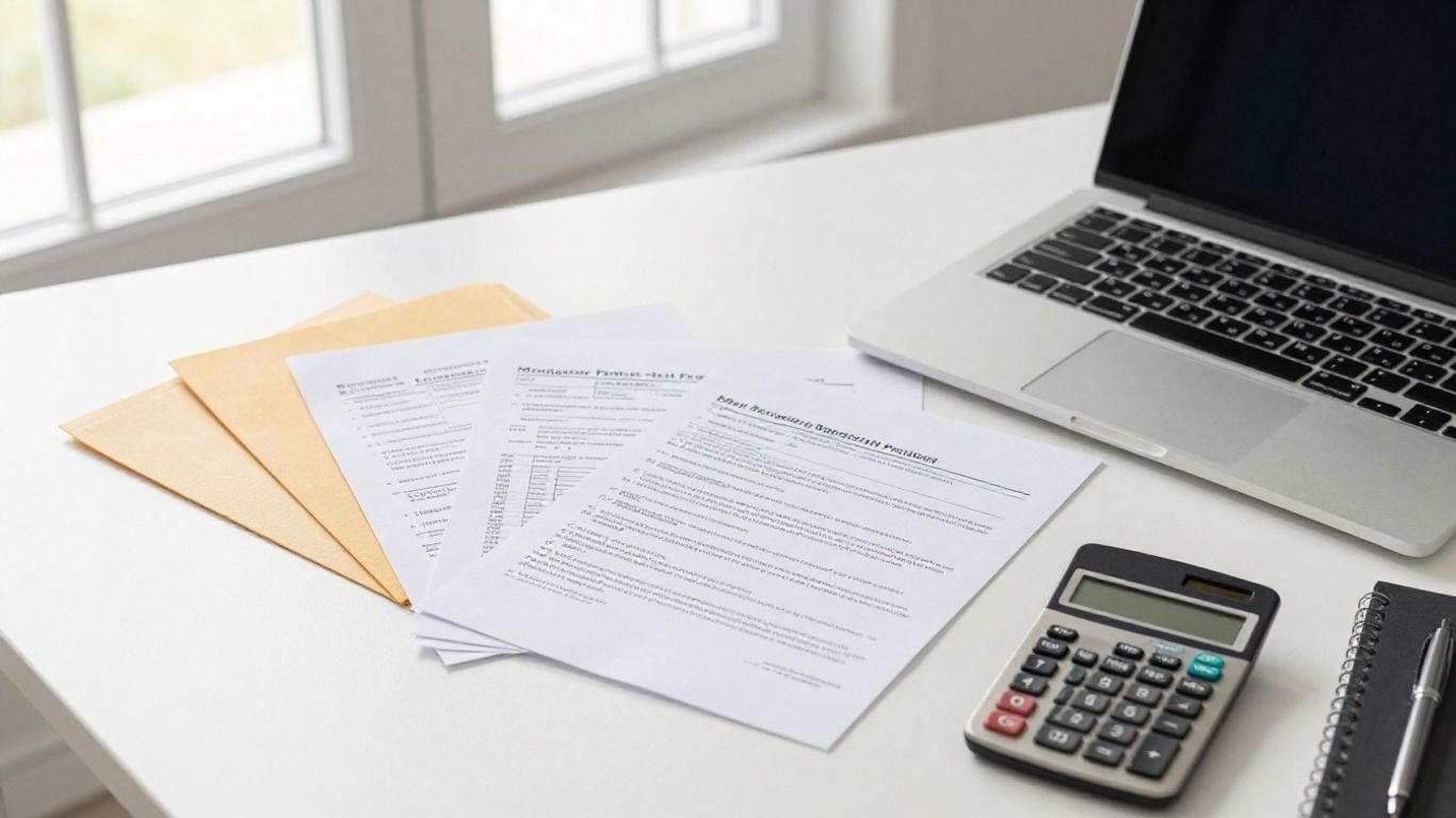 Organized mortgage application papers on desk