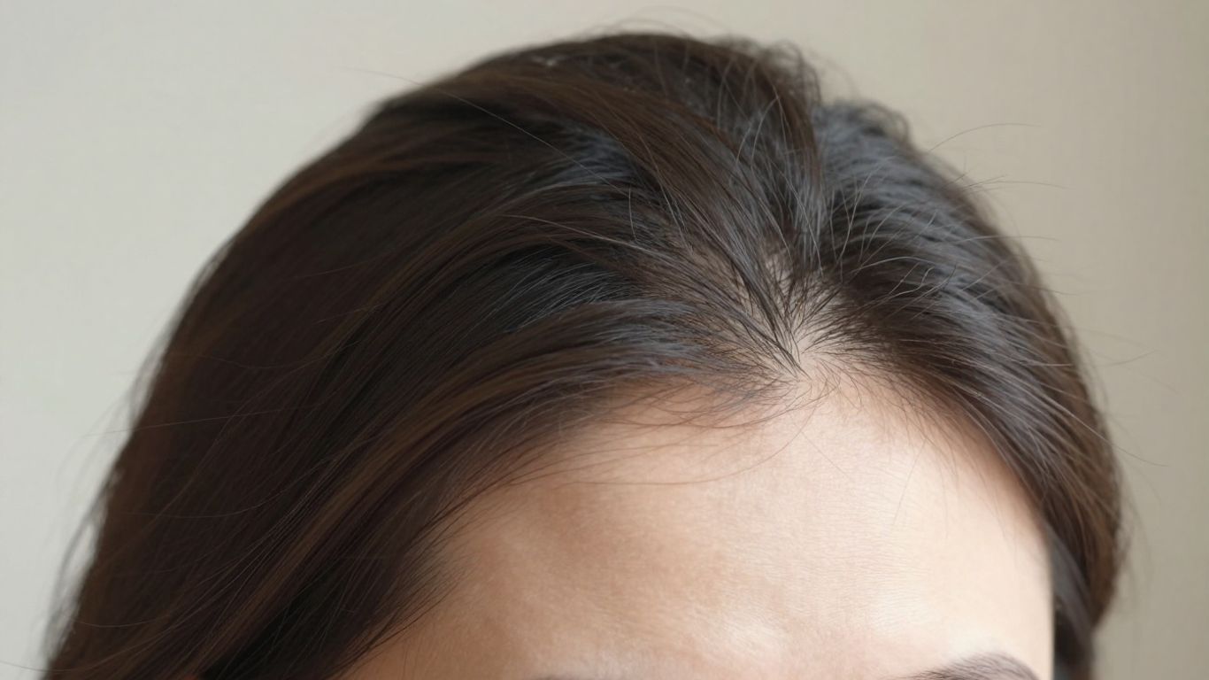 Woman's scalp with thinning hair