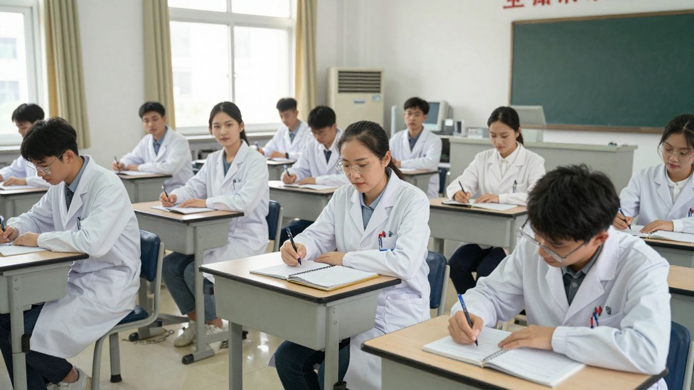Healthcare trainees in a classroom