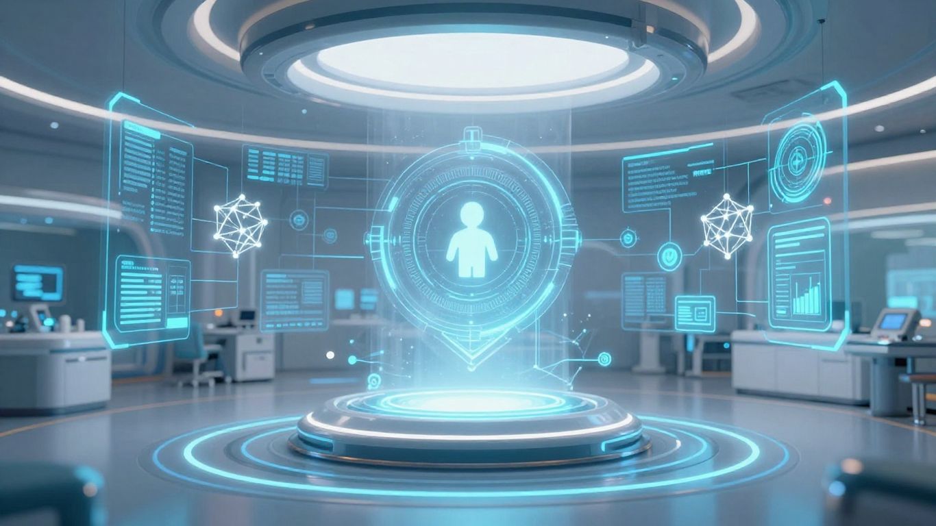 Blockchain technology securing digital patient health records.