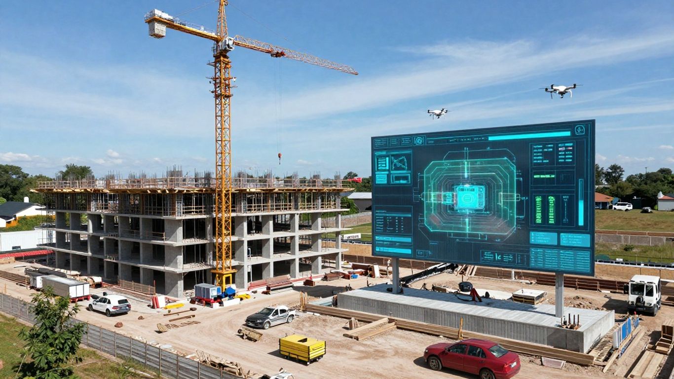 Drone digital twin technology on construction site
