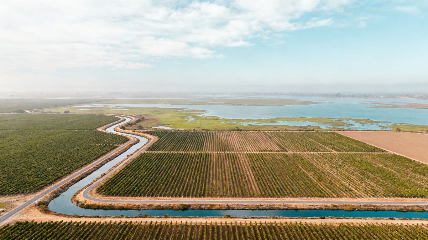 Aerial mapping over Delta farmland